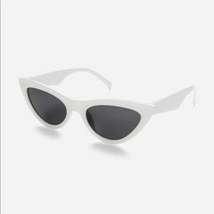 White Flat Lens Sunglasses